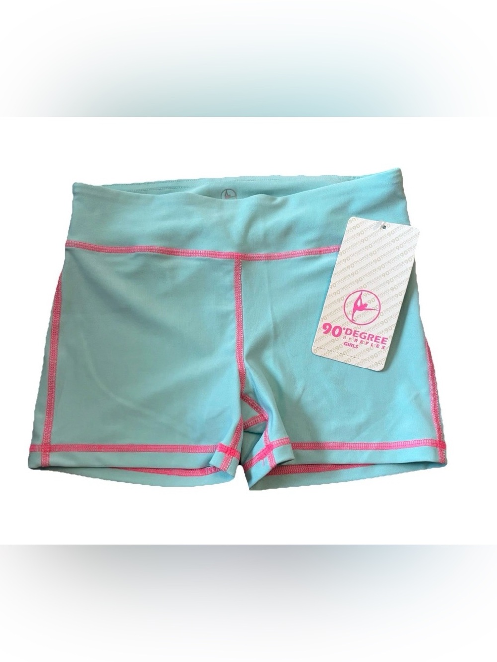90 Degree By Reflex Girls Athletic Shorts With Built In Brief  Size Medium (10)